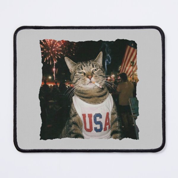 Item preview, July 4th Patriotic Cat Smoking Cigarette 250 Years Cat Lover designed and sold by mjohnson9.