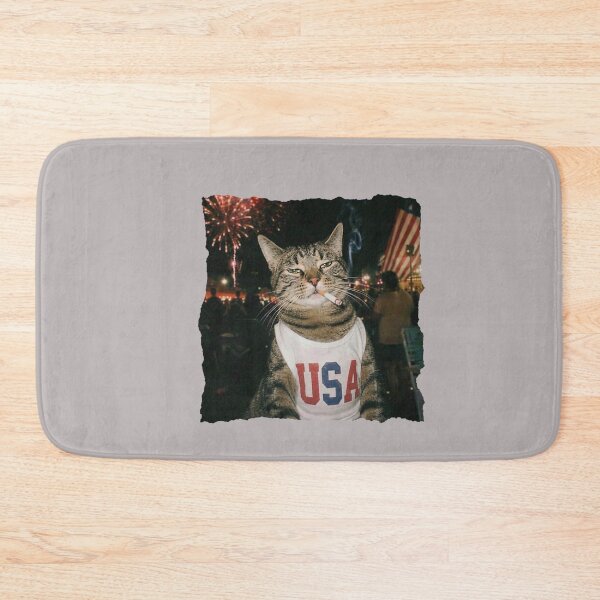Item preview, July 4th Patriotic Cat Smoking Cigarette 250 Years Cat Lover designed and sold by mjohnson9.