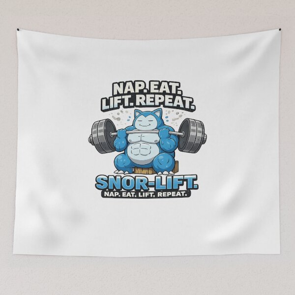 Item preview, Snor Lift Nap Eat Lift Repeat Funny Anime Gym designed and sold by Digistore1221.