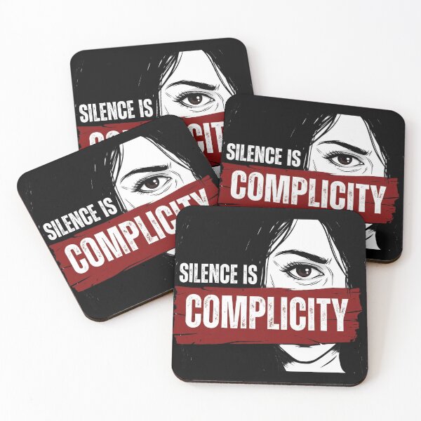Item preview, Silence Is Complicity – Social Justice Awareness Typography Design | Human Rights Protest Art designed and sold by IndianShopper.