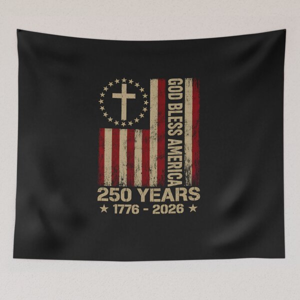 Item preview, God Bless America 250 Years 1776-2026 Christian Cross Flag mens designed and sold by FrankIsabel.