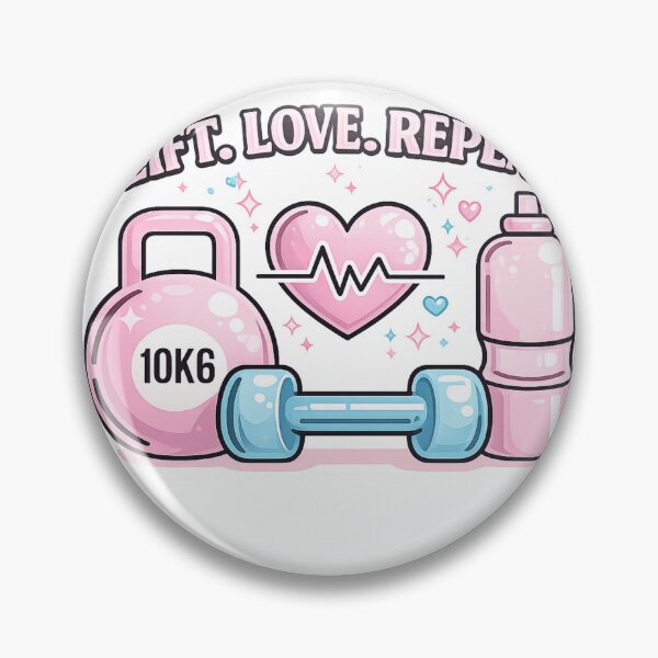 Item preview, Lift Love Repeat Cute Kawaii Pastel Gym Workout designed and sold by Digistore1221.
