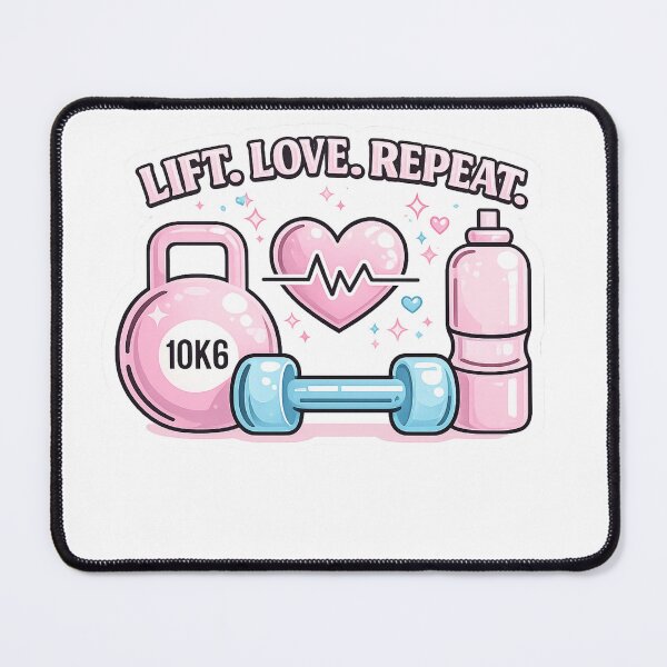 Item preview, Lift Love Repeat Cute Kawaii Pastel Gym Workout designed and sold by Digistore1221.