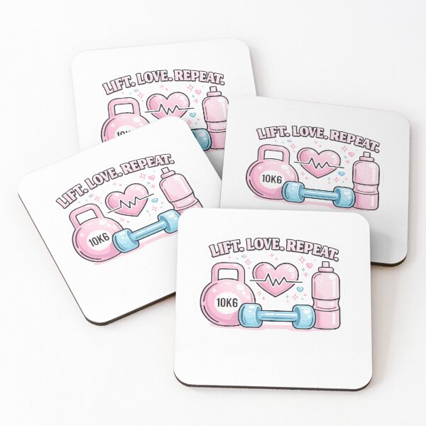 Item preview, Lift Love Repeat Cute Kawaii Pastel Gym Workout designed and sold by Digistore1221.