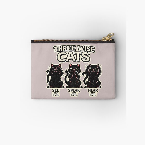 Item preview, Three Wise Cats – See No Evil Speak No Evil Hear No Evil Funny Black Cat Design designed and sold by PrintAura15.