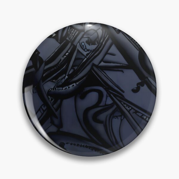 Item preview, Dark Midnight Thorn Tangle Fang Face Skull Geometric Indigo Yokai Art designed and sold by YugenWorkshop.