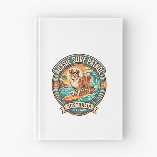 Item preview, Aussie Surf Patrol Board Surfer Ocean Dog designed and sold by PictoVibe.