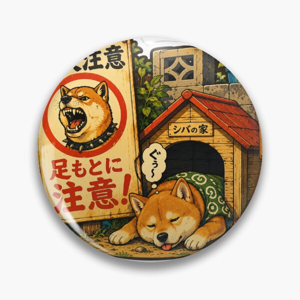 Item preview, Sleeping Guard Dog Sticker | Moken Chui Japanese Shiba Inu Humor Art designed and sold by SeiMeets.