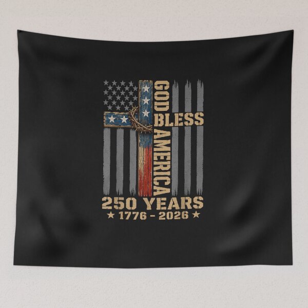 Item preview, God Bless America Christian Cross Flag 250 Years 1776 2026_4 designed and sold by FrankIsabel.