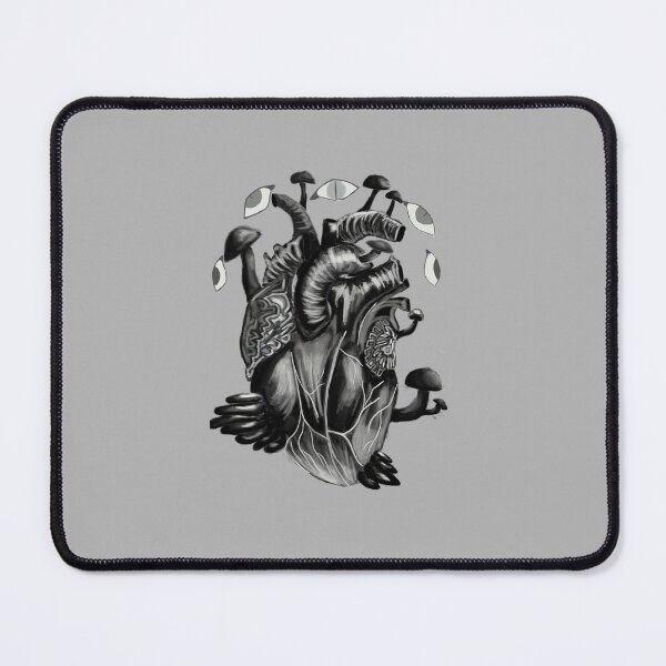 Item preview, anatomical heart covered in mushrooms designed and sold by Moth-Oak.