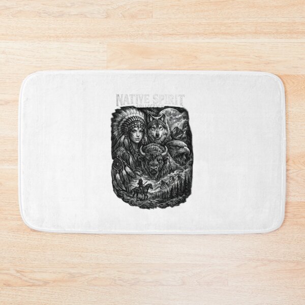 Item preview, Wolf Eagle Buffalo Tribal Monochrome Art designed and sold by Mystic & Celestial Art.