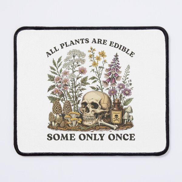 Item preview, All Plants Are Edible Some Only Once Vintage Skull designed and sold by charoen-design.