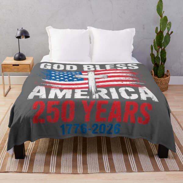 Item preview, God Bless America 1776 2026 250 Years Christian Cross Flag designed and sold by KristineLi.