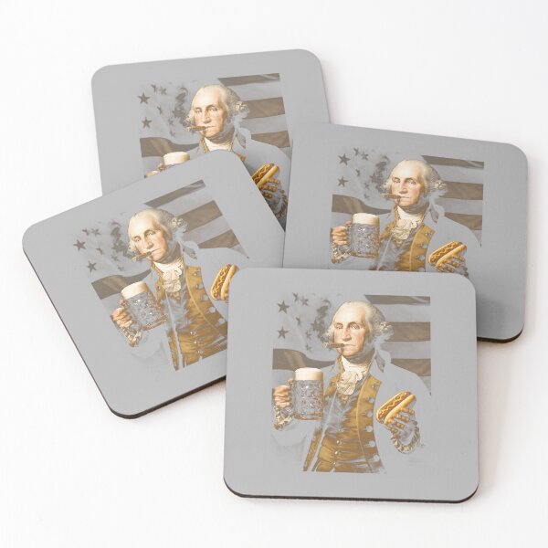 Item preview, Mens 4th of July Funny George Washington Beer Hot Dog American Performance designed and sold by ArleneRowe.
