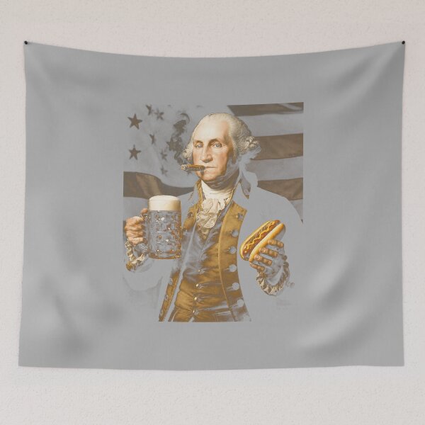 Item preview, Mens 4th of July Funny George Washington Beer Hot Dog American Performance designed and sold by ArleneRowe.