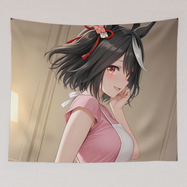 Item preview, Kitasan Black Uma Musume Pink Apron Side Glance designed and sold by MicaheHaffner.
