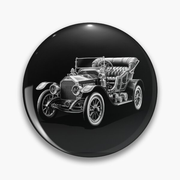 Item preview, Black and White Antique Touring Car Illustration designed and sold by inkoutninja.