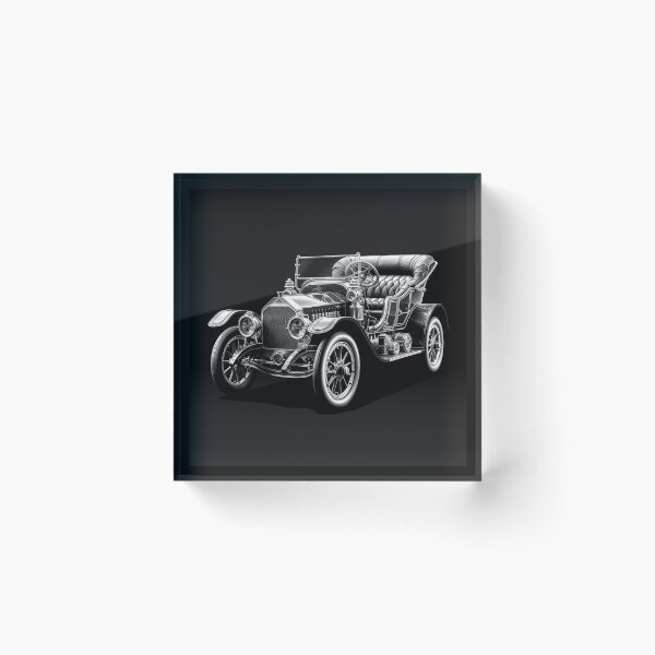 Item preview, Black and White Antique Touring Car Illustration designed and sold by inkoutninja.