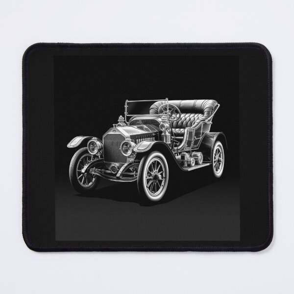 Item preview, Black and White Antique Touring Car Illustration designed and sold by inkoutninja.