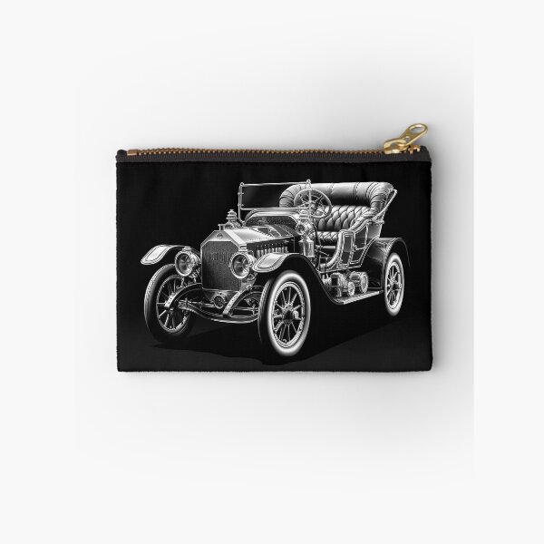 Item preview, Black and White Antique Touring Car Illustration designed and sold by inkoutninja.