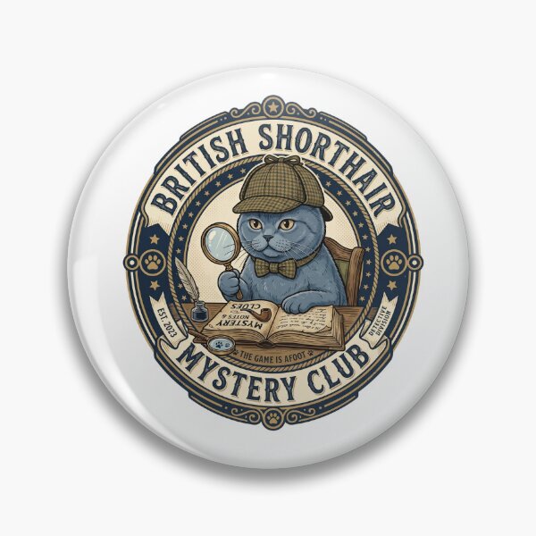 Item preview, British Shorthair Mystery Club Detective True Crime Cat designed and sold by PictoVibe.