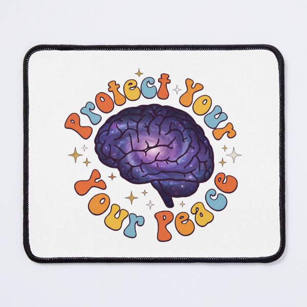 Item preview, Protect Your Peace Celestial Galaxy Brain Retro Typography designed and sold by pattman.