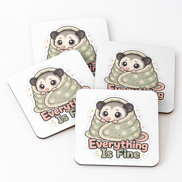 Item preview, Everything Is Fine Possum Shirt | Cute Anxious Possum in Blanket Funny Mental Health Meme Gift designed and sold by MrDev.