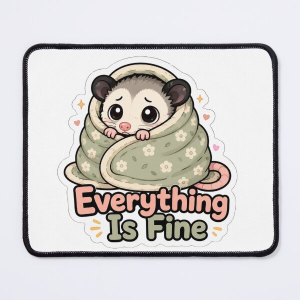 Item preview, Everything Is Fine Possum Shirt | Cute Anxious Possum in Blanket Funny Mental Health Meme Gift designed and sold by MrDev.