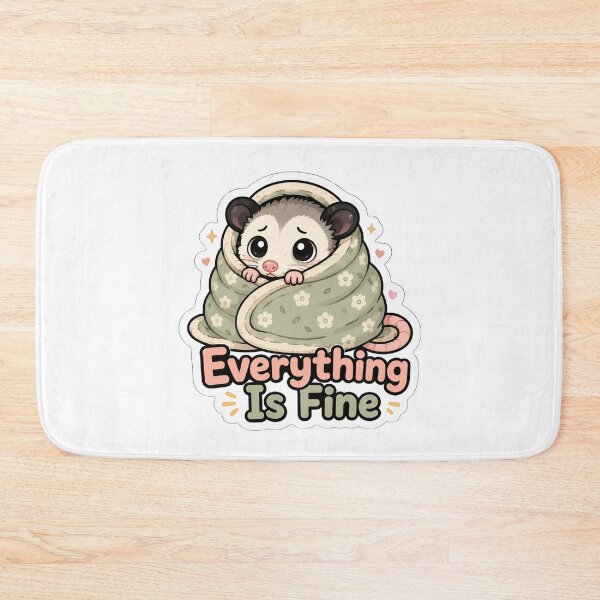 Item preview, Everything Is Fine Possum Shirt | Cute Anxious Possum in Blanket Funny Mental Health Meme Gift designed and sold by MrDev.