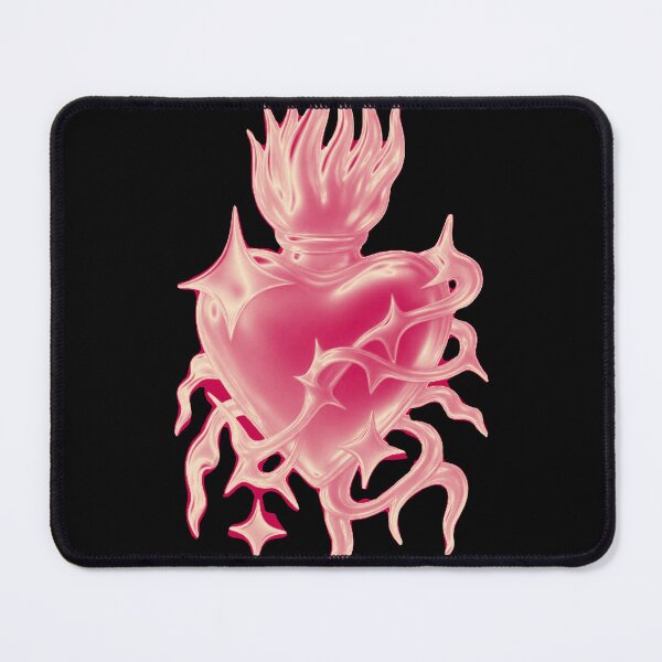 Item preview, Glossy Pink Chrome Sacred Heart Y2K Aesthetic designed and sold by Ideniquo.