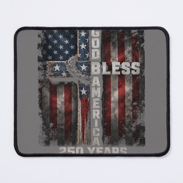 Item preview, God Bless America 250 Years 1776 2026 Christian Cross Flag men designed and sold by KristineLi.