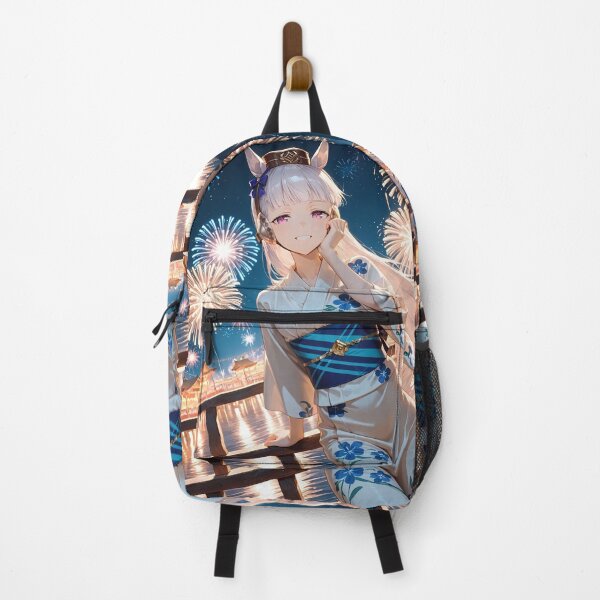 Item preview, Gold Ship Uma Musume Pretty Derby Blue Floral Yukata Fireworks designed and sold by MicaheHaffner.