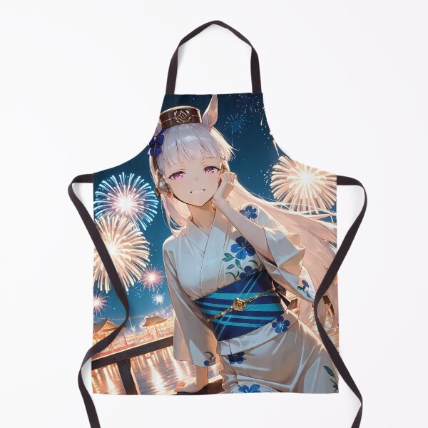 Item preview, Gold Ship Uma Musume Pretty Derby Blue Floral Yukata Fireworks designed and sold by MicaheHaffner.