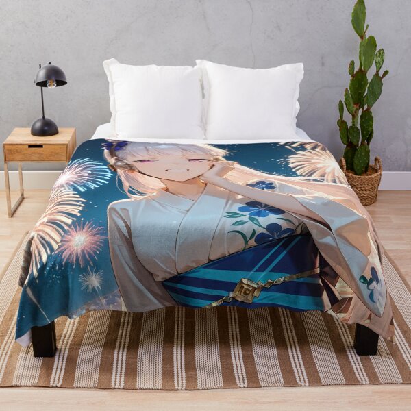Item preview, Gold Ship Uma Musume Pretty Derby Blue Floral Yukata Fireworks designed and sold by MicaheHaffner.