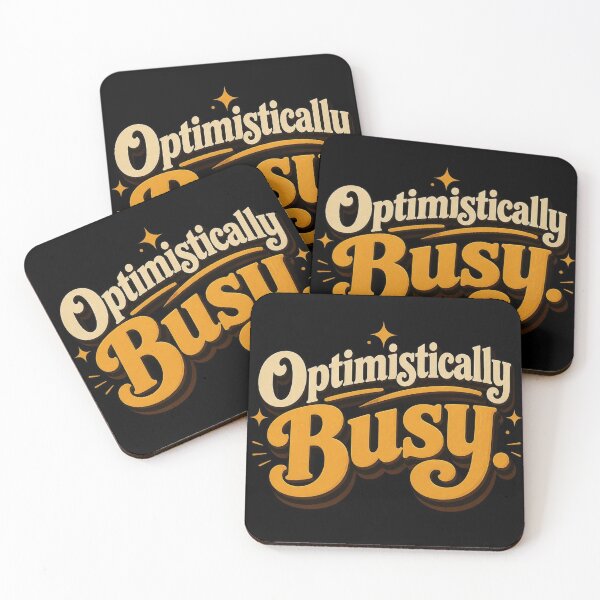 Item preview, Optimistically Busy. | Funny Productivity Retro Typography designed and sold by Irene Catchmind.