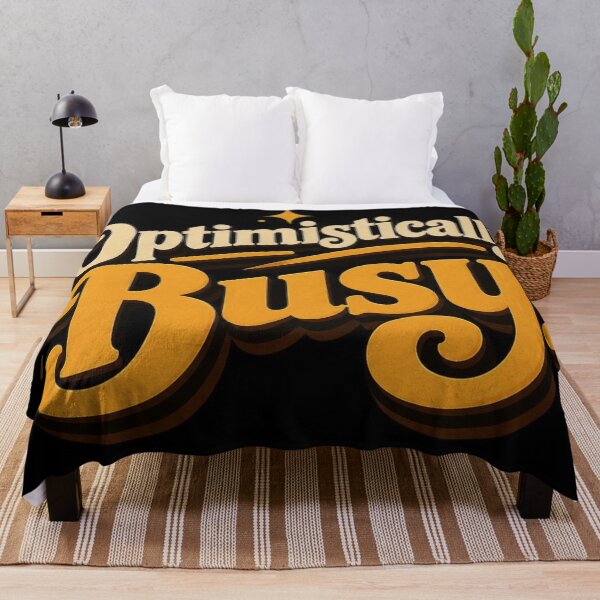 Item preview, Optimistically Busy. | Funny Productivity Retro Typography designed and sold by Irene Catchmind.