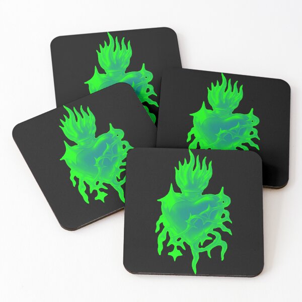 Item preview, Acid Green Neon Sacred Heart Cyber Rave Art designed and sold by Ideniquo.