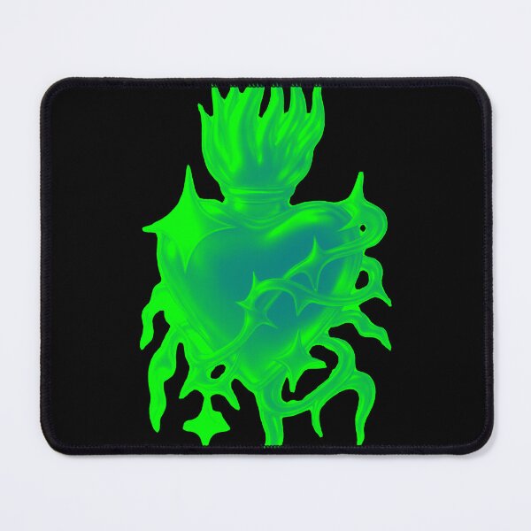 Item preview, Acid Green Neon Sacred Heart Cyber Rave Art designed and sold by Ideniquo.