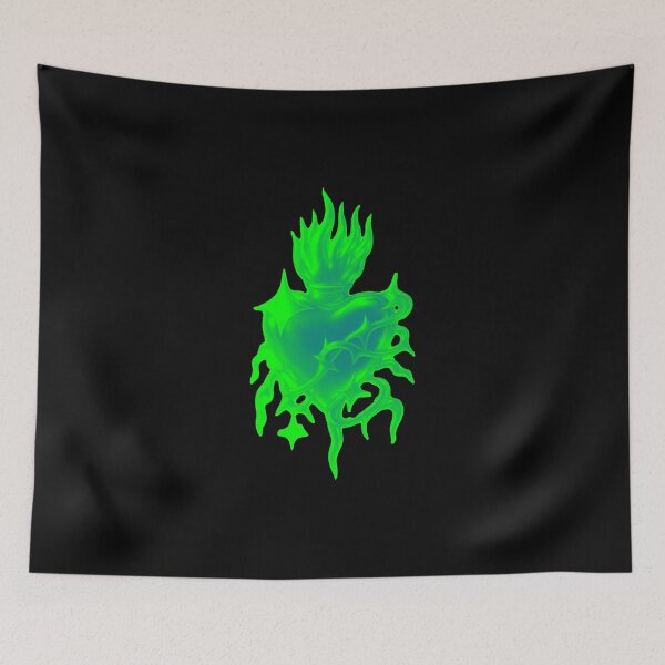 Item preview, Acid Green Neon Sacred Heart Cyber Rave Art designed and sold by Ideniquo.