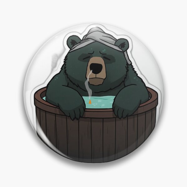 Item preview, Onsen Bear Solitude — Japanese Stoic Art designed and sold by Tokyo Neo Noir Collective .