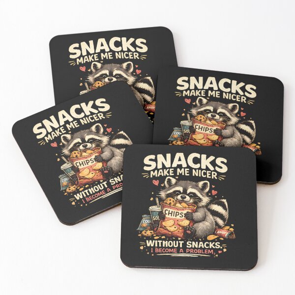 Item preview, Snacks Make Me Nicer Raccoon Design | Funny Snack Lover Trash Panda Meme Gift designed and sold by Lina Caro.