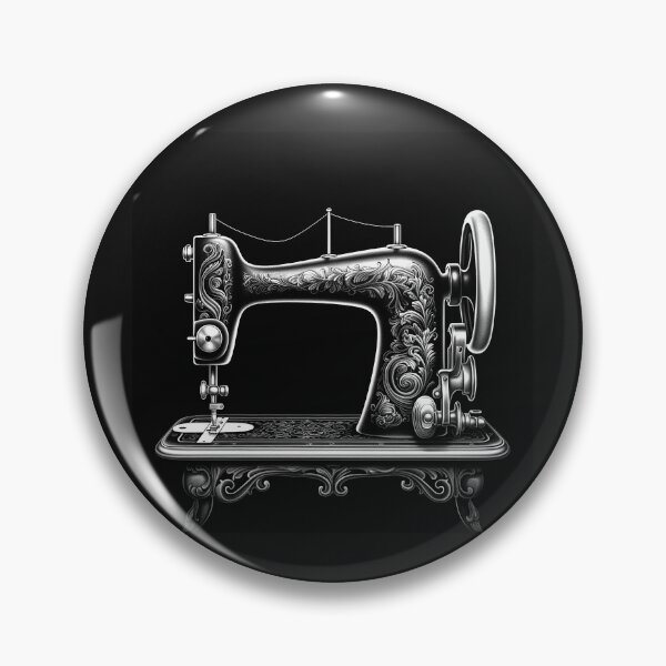 Item preview, Ornate Vintage Sewing Machine in Black and Silver designed and sold by inkoutninja.