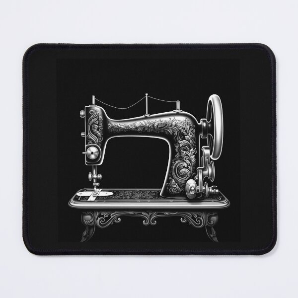 Item preview, Ornate Vintage Sewing Machine in Black and Silver designed and sold by inkoutninja.