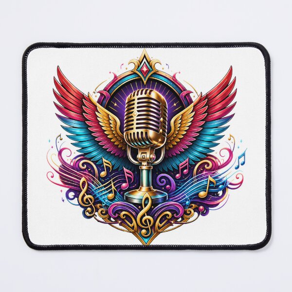 Item preview, Winged Vintage Microphone designed and sold by syotos-ai.