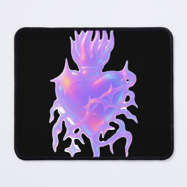 Item preview, Holographic Iridescent Chrome Sacred Heart Vaporwave designed and sold by Ideniquo.