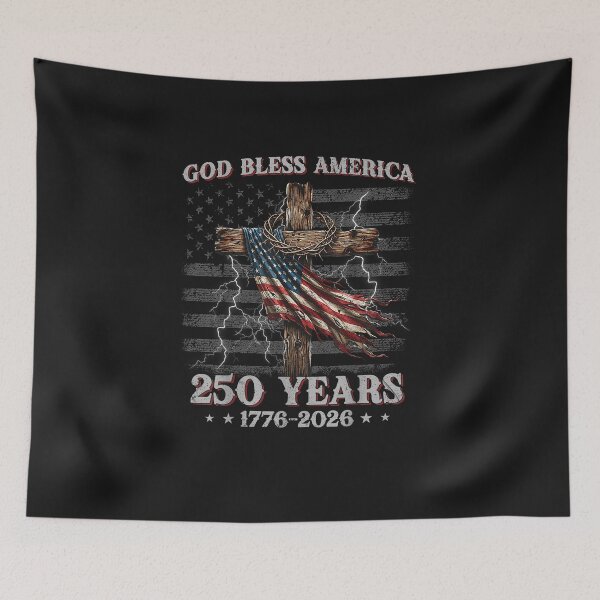 Item preview, God Bless America Christian Cross Flag 250 Years 1776 2026_3 designed and sold by FrankIsabel.