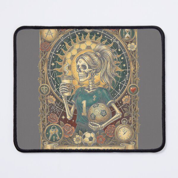 Item preview, Goth Soccer Mom Tarot Card Spooky Skeleton Coffee Sports Mom designed and sold by KristineLi.