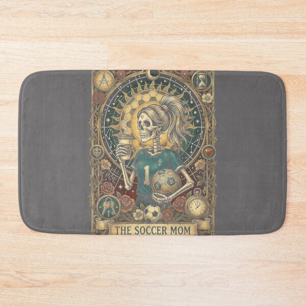 Item preview, Goth Soccer Mom Tarot Card Spooky Skeleton Coffee Sports Mom designed and sold by KristineLi.