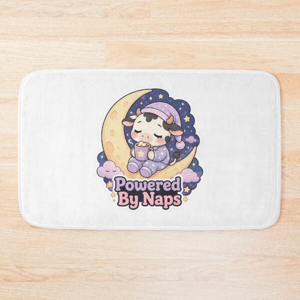 Item preview, Powered By Naps Cow Shirt | Cute Sleepy Cow Pajama Moon Kawaii Sleep Lover Gift designed and sold by MrDev.