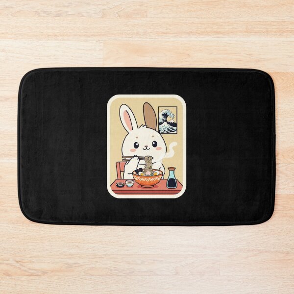 Item preview, Cute Bunny Eating Ramen in a Cozy Kawaii Noodle Corner designed and sold by JordynLadukeg65.